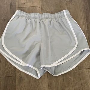 Light silver gray Nike Dri-fit athletic running exercise shorts